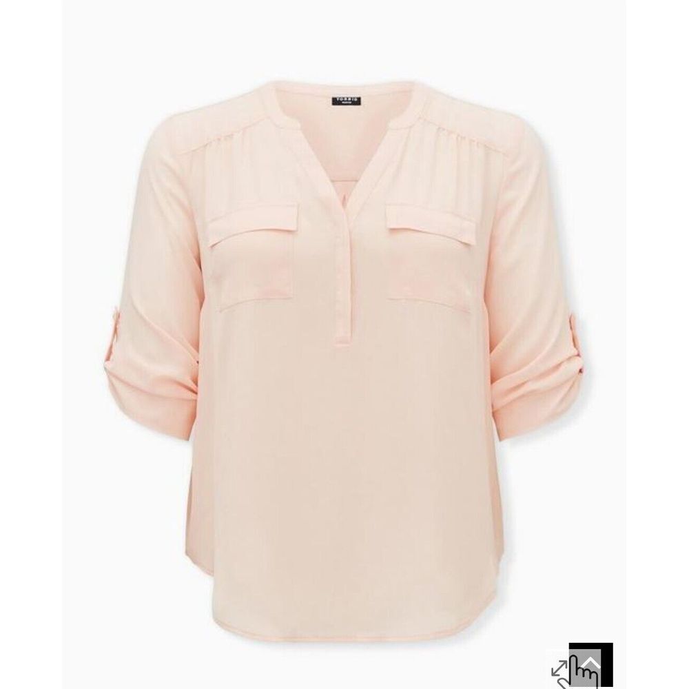 TORRID Harper Light Pink Georgette Pullover Blouse Top Women's Size 1X